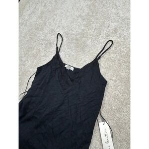 nine britton Women's Black XS Cami Top Lace Trim Adjustable Straps Cotton Modal